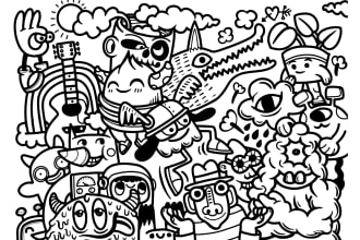 draw amazing doodle art, stickman, nft art doodle illustration, doodle stickers
