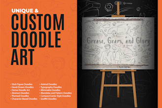 draw doodle art,  hand drawn , freehand style art for any purpose