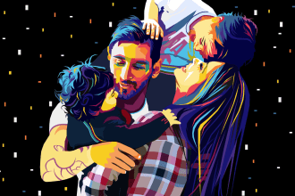 design colorful vector portraits for couples, families, and group