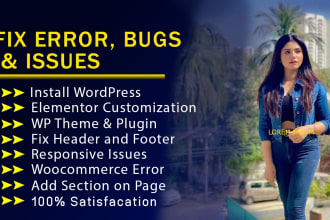 fix responsive issue errors bugs, layout, elementor pro, divi builder wordpress