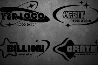 design eye catching font and custom streetwear y2k logo design
