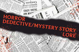 write horror,decective story or lore for your game, video