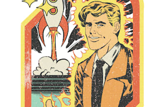 draw anything you want in vintage retro comic theme design
