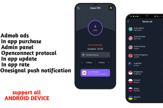develop an android vpn app with admin panel