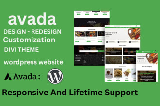 create or customize wordpress websites with avada and divi themes