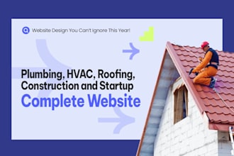 design hvac, roofing, plumbing, contractor, startup website