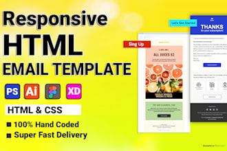 convert psd, xd, figma, pdf to html email template