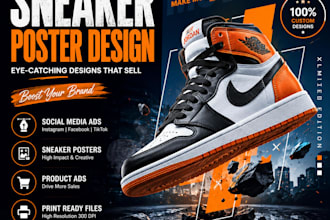 design premium sneaker posters, shoe ads