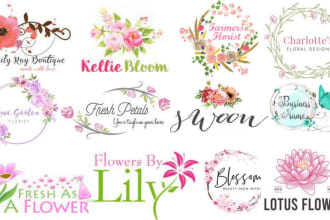 make fresh and modern flower logo for your business