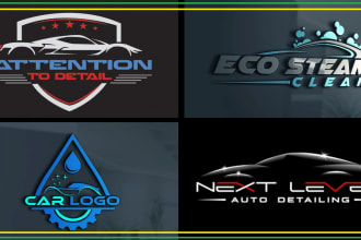 create a modern auto detailing trucking and car wash logo