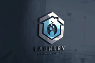 design abstract, laundry shop front logo professionally