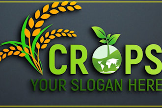 create a landscape, agriculture and grass or lawn care logo