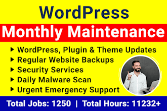 provide wordpress monthly maintenance keep site running smoothly