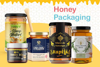 design jar labels, spice, sauce bottle labels, or honey label design