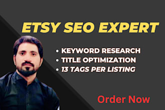 do title, tags for etsy SEO to rank listing and boost sales