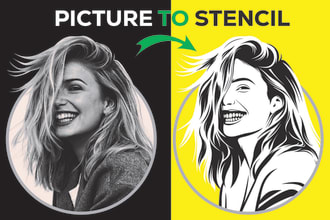 turn your photo into a clean stencil, silhouette or line art design