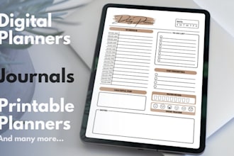 design digital journal daily monthly planner and journal