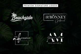 design modern line art text or feminine logo design
