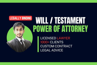 prepare your last will, codicil, power of attorney