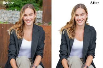 do green screen background remove, and hair mask, with headshot retouching