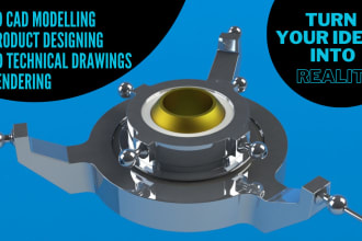 do 3d cad modeling, product design, 3d model, technical drawings with solidworks