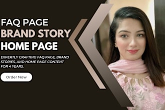 write your faq page, brand story, or home page