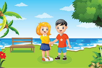 do children, kids story book illustration and cover