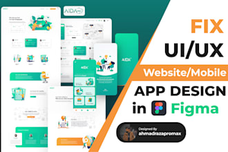 fix, redesign, or design a website UI UX mobile figma