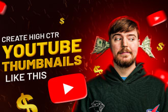 design an amazing highly clickable youtube thumbnail