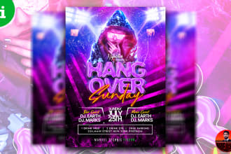 design professional dj party flyer, event flyer and club flyer