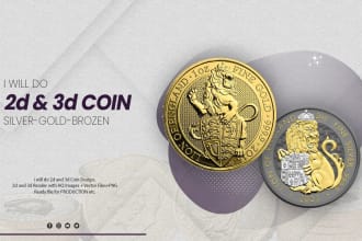 do 2d with 3d render coin design
