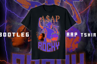 design a vintage 90s style bootleg rap tshirt