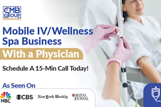 provide mobile iv or wellness spa business consulting with a physician