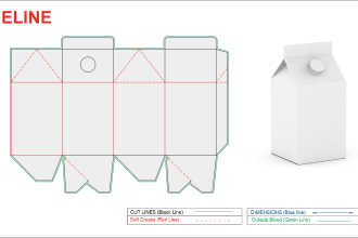 create any perfect dieline box template ready for the designer or manufacture