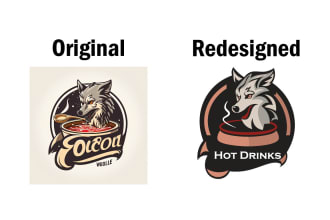 simplify, modify, vectorize and redesign your existing logo