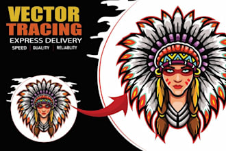 professional raster image convert to vector, vector tracing