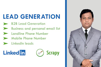 do b2b lead generation, contact number, email list   linkedin url and etc