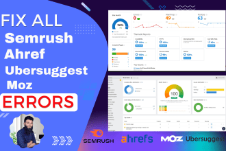 fix all errors, warnings of semrush, ahref, moz ubersuggest solve technical SEO