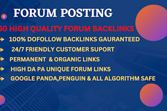 create unique manual forum posting dofollow SEO backlinks
