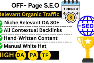 do monthly off page seo service with white hat manual niche relevant links