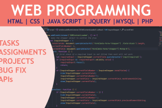 do any task of PHP, HTML, CSS, mysql, javascript, and jquery