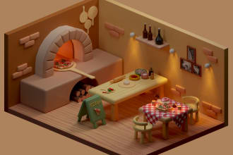 create 3d cartoon environments for games and nft art
