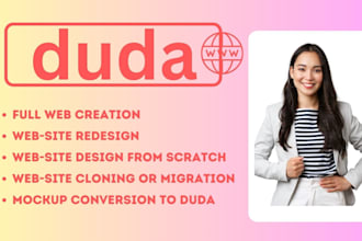 design and develop your website using duda website builder