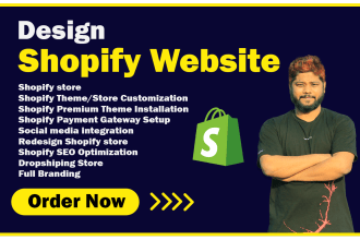 shopify website, dropshipping store, shopify store design, and redesign