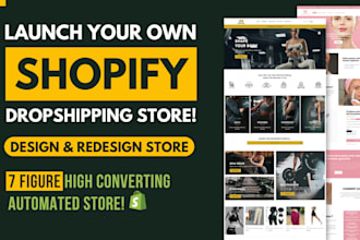 create shopify dropshipping store, shopify ecommerce store, shopify store design