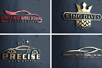 create luxury 2d,3d auto detailing and car logo