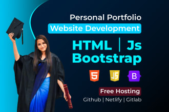 create a static personal portfolio website with free hosting