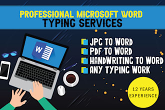 microsoft word typing job, retype documents