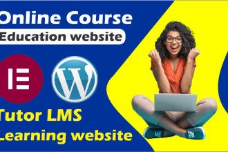build an online course website, educational website, tutor lms elearning website