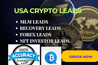 provide you 4k fresh and verified USA crypto leads, forex leads, MLM leads,nft